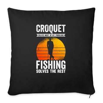 Croquet Solves Most Of My Problems - Sofakissenbezug 45 x 45 cm - Schwarz - Vorne