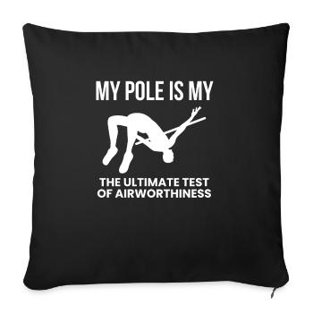 Stabhochsprung Shirt Geschenk Spruch - Sofakissenbezug 45 x 45 cm - Schwarz - Vorne