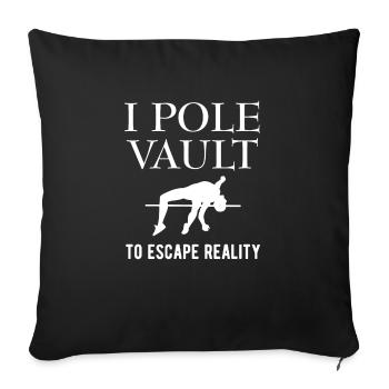 Stabhochsprung Shirt Geschenk Spruch - Sofakissenbezug 45 x 45 cm - Schwarz - Vorne
