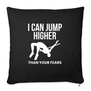 Stabhochsprung Shirt Geschenk Spruch - Sofakissenbezug 45 x 45 cm - Schwarz - Vorne