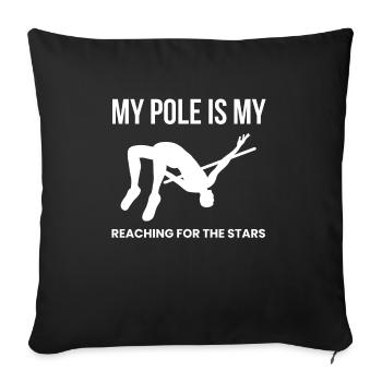 Stabhochsprung Shirt Geschenk Spruch - Sofakissenbezug 45 x 45 cm - Schwarz - Vorne