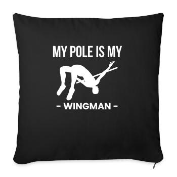 Chemise de saut à la perche Citation cadeau - Housse de coussin décorative 45 x 45 cm - noir - Devant