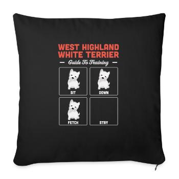 West highland terrier - Sofa pillowcase 17,3'' x 17,3'' (45 x 45 cm) - black - Front
