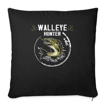 Lake Erie Fishing - Zander Hunter - Sofa pillowcase 17,3'' x 17,3'' (45 x 45 cm) - black - Front