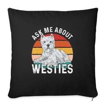 West Highland White Terrier Westie - Sofa pillowcase 17,3'' x 17,3'' (45 x 45 cm) - black - Front