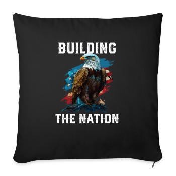 Building the Nation American Bald Eagle America - Sofakissenbezug 45 x 45 cm - Schwarz - Vorne