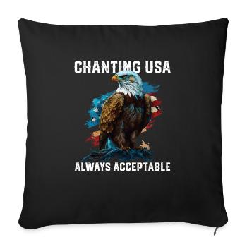 Chanter aux États-Unis toujours acceptable le 4 juillet - Housse de coussin décorative 45 x 45 cm - noir - Devant