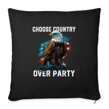 Choose Country Over Party Patriotic Patriotism - Sofa pillowcase 17,3'' x 17,3'' (45 x 45 cm) - black - Front