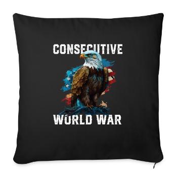 Consecutive World War American Veteran USA Fourth - Sofa pillowcase 17,3'' x 17,3'' (45 x 45 cm) - black - Front