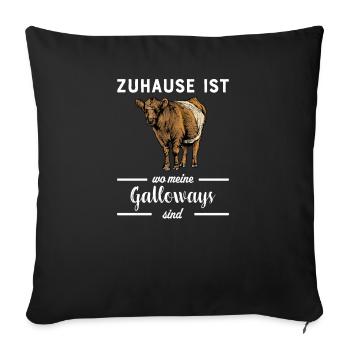 Galloway Rind I Schottland Rinderzucht für - Sofakissenbezug 45 x 45 cm - Schwarz - Vorne