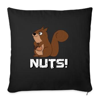 Süßes hungriges Eichhörnchen - Sofakissenbezug 45 x 45 cm - Schwarz - Vorne