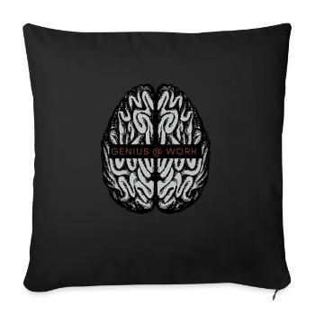 funny literary genius at work - Sofa pillowcase 17,3'' x 17,3'' (45 x 45 cm) - black - Front