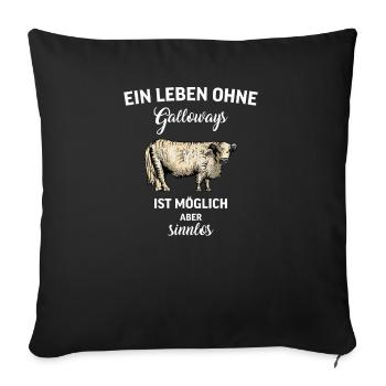 Galloway Rind I Schottland Rinderzucht Geschenk - Sofakissenbezug 45 x 45 cm - Schwarz - Vorne