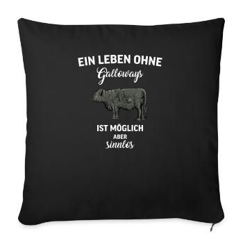 Galloway Rind I Schottland Rinderzucht Geschenk - Sofakissenbezug 45 x 45 cm - Schwarz - Vorne