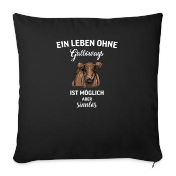 Galloway Rind I Schottland Rinderzucht Geschenk - Sofakissenbezug 45 x 45 cm - Schwarz - Vorne