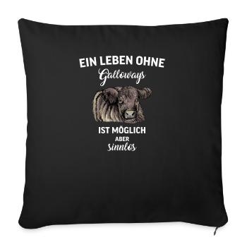 Galloway Rind I Schottland Rinderzucht Geschenk - Sofakissenbezug 45 x 45 cm - Schwarz - Vorne