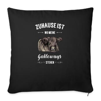 Galloway Rind I Schottland Rinderzucht Geschenk - Sofakissenbezug 45 x 45 cm - Schwarz - Vorne
