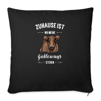 Galloway Rind I Schottland Rinderzucht Geschenk - Sofakissenbezug 45 x 45 cm - Schwarz - Vorne