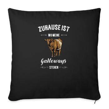 Galloway Rind I Schottland Rinderzucht Geschenk - Sofakissenbezug 45 x 45 cm - Schwarz - Vorne