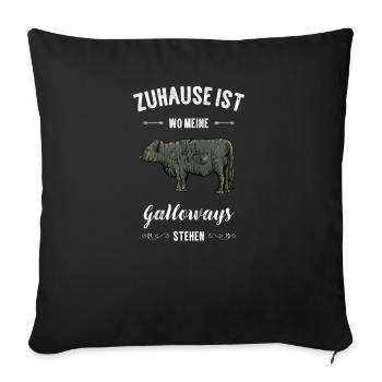 Galloway Rind I Schottland Rinderzucht Geschenk - Sofakissenbezug 45 x 45 cm - Schwarz - Vorne