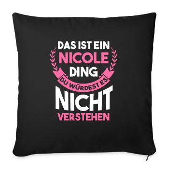 Nicole - Sofakissenbezug 45 x 45 cm - Schwarz - Vorne