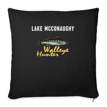 North Dakota Fishing - Walleye Hunter - Sofa pillowcase 17,3'' x 17,3'' (45 x 45 cm) - black - Front