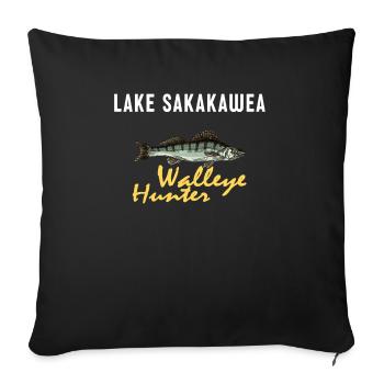 Fishing In North Dakota - Walleye Hunter - Sofa pillowcase 17,3'' x 17,3'' (45 x 45 cm) - black - Front