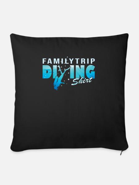 Familienausflug Tauchen DeepDive - Sofakissenbezug 45 x 45 cm - Schwarz