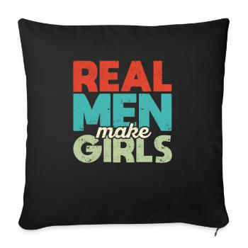 Real Men Make Girls Funny Future Papa - Sofa pillowcase 17,3'' x 17,3'' (45 x 45 cm) - black - Front