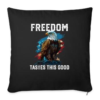 La liberté goûte à ce bon patriotisme patriotique - Housse de coussin décorative 45 x 45 cm - noir - Devant