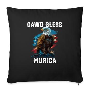 Gawd Bless Murica American Bald Eagle Funny - Sofakissenbezug 45 x 45 cm - Schwarz - Vorne