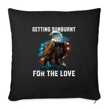 Getting Sunburnt For The Love Patriotism - Sofa pillowcase 17,3'' x 17,3'' (45 x 45 cm) - black - Front