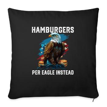 Hamburgers Per Eagle Instead Patriotic USA Flag - Sofa pillowcase 17,3'' x 17,3'' (45 x 45 cm) - black - Front