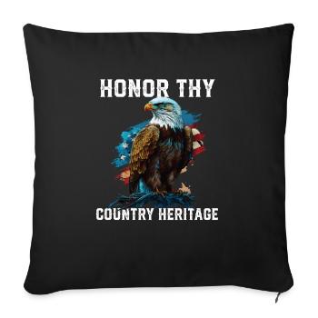 Honor Thy Country Heritage American Bald Eagle - Sofakissenbezug 45 x 45 cm - Schwarz - Vorne