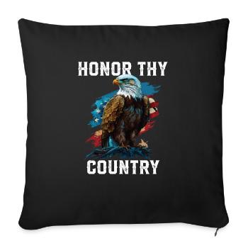 Honor Thy Country American Bald Eagle America USA - Sofakissenbezug 45 x 45 cm - Schwarz - Vorne