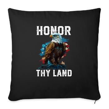 Honor Thy Land American Bald Eagle America USA - Sofakissenbezug 45 x 45 cm - Schwarz - Vorne
