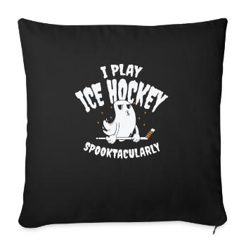 Eishockey Sport Halloween Saison Geisterspieler - Sofakissenbezug 45 x 45 cm - Schwarz - Vorne