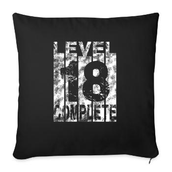 Funny 18th Birthday Young Girls Level 18 Year - Sofa pillowcase 17,3'' x 17,3'' (45 x 45 cm) - black - Front