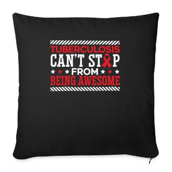 Sensibilisation à la tuberculose - Housse de coussin décorative 45 x 45 cm - noir - Devant