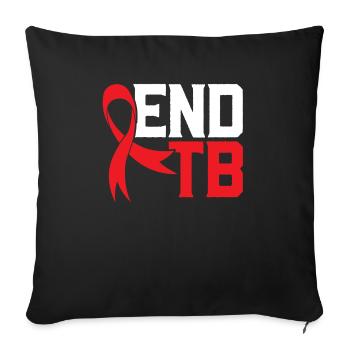 End TB Tuberculose Warrior Tuberculosis Sensibilisation - Housse de coussin décorative 45 x 45 cm - noir - Devant