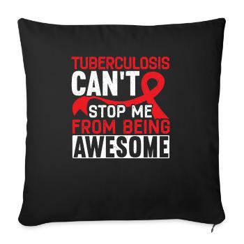 Sensibilisation à la tuberculose - Housse de coussin décorative 45 x 45 cm - noir - Devant