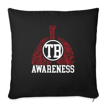 Sensibilisation à la tuberculose - Housse de coussin décorative 45 x 45 cm - noir - Devant
