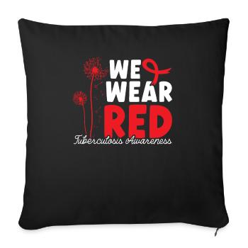 Sensibilisation à la tuberculose - Housse de coussin décorative 45 x 45 cm - noir - Devant