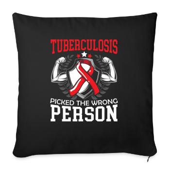 Sensibilisation à la tuberculose - Housse de coussin décorative 45 x 45 cm - noir - Devant