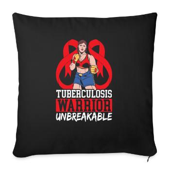 Sensibilisation à la tuberculose - Housse de coussin décorative 45 x 45 cm - noir - Devant