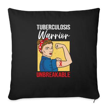 Sensibilisation à la tuberculose - Housse de coussin décorative 45 x 45 cm - noir - Devant