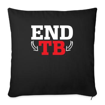 End TB Tuberculose Warrior Tuberculosis Sensibilisation - Housse de coussin décorative 45 x 45 cm - noir - Devant