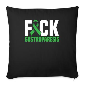 Gastroparésie Guerrier Sensibilisation à la gastroparésie - Housse de coussin décorative 45 x 45 cm - noir - Devant