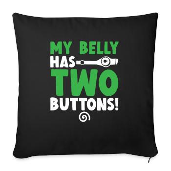 My Belly Has Two Buttons Gastroparesis Awareness - Sofa pillowcase 17,3'' x 17,3'' (45 x 45 cm) - black - Front