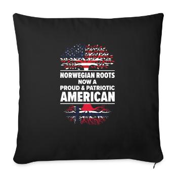 Geboren Norwegisch Norwegen Amerikanisch USA - Sofakissenbezug 45 x 45 cm - Schwarz - Vorne